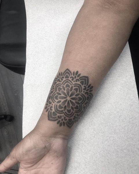 Mandala wrist tattoo | Wrist band tattoo, Simple wrist tattoos, Mandala  wrist tattoo